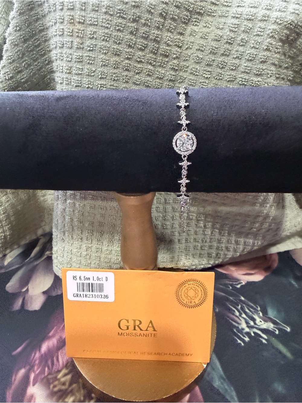 Silver-Tone White Moissanite Tennis Bracelet